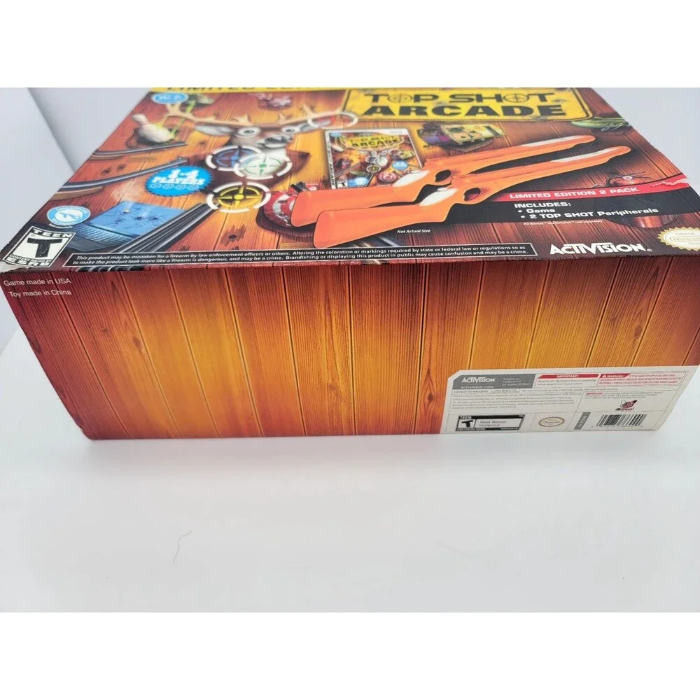 Vintage Top Shot Arcade with 2 Gun Peripherals  Nintendo Wii Cabelas w/Manual